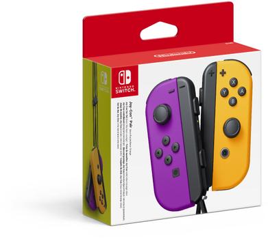 NINTENDO Switch Joy-Con (Neon Purple/ Neon Orange) Switch, Amiibo funksjon, håndholdt modus, tospillerhandling,  gyroskopis (212034)