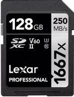 LEXAR Professional 1667x 128GB SD-kort UHS-II, 250MB/s lesehastighet, 90MB/s skrivehastighet