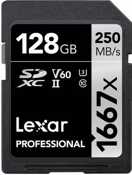LEXAR Professional 1667x 128GB SD-kort UHS-II, 250MB/s lesehastighet, 90MB/s skrivehastighet