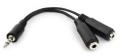 GEMBIRD CABLE AUDIO SPLITTER 3.5MM10CM BLK CCA-415-0.1M