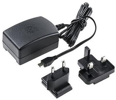 RASPBERRY PI Micro USB Power Supply Black EU/UK (T6143DV)