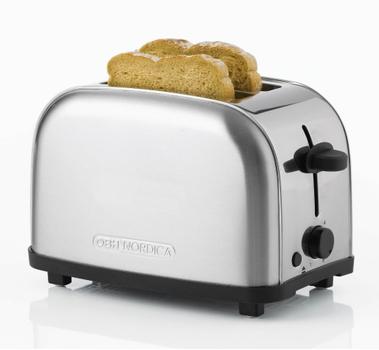OBH NORDICA Manhattan Steel 2-skivig elektronisk brödrost i rostfritt stål, 600 - 700 W (2267)