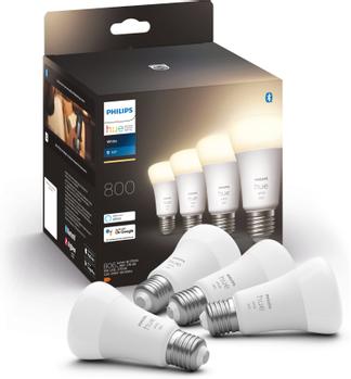 PHILIPS White 4-pack E27 E27, vitt ljus, styrs via bluetooth / Bridge, 4x9W (929001821625)