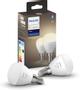 PHILIPS White 2-pack klotlampa P45 E14 E14, vit, styrd via bluetooth / Bridge, 2x5.7W
