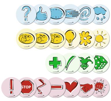 LEGAMASTER workshop card emoticon 95mm symbols assorted 250pcs (7-257002)