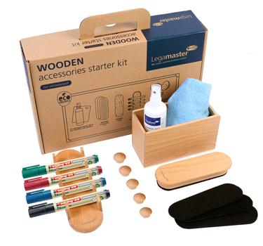 LEGAMASTER WOODEN whiteboard accessory set 17-piece (7-125600)