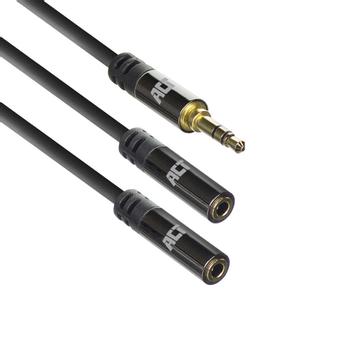 ACT Audio-splitterkabel AC3620 Zwart 0,15 m (AC3620)