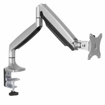 StarTech Desk Mount Monitor Arm, Heavy Duty Ergonomic VESA Monitor Arm, Single Display up to 9kg, Full Motion, Height Adjustable,  Articulating,  Aluminum, C-Clamp/ Grommet,  Silver - Small Footprint Design monter (ARMPIVOTHD)