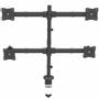 STARTECH StarTech.com Desk Mount Quad Monitor Arm, Ergonomic VESA 4 Monitor Mount 2x2 up to 27", Articulating & Height Adjustable Pole Mount, Tilt/ Swivel/ Rotate LCD/LED Screen, Clamp/ Grommet - Heavy-duty VESA  (ARMQUAD)