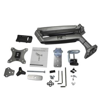 StarTech Desk Mount Monitor Arm, Heavy Duty Ergonomic VESA Monitor Arm, Single Display up to 9kg, Full Motion, Height Adjustable,  Articulating,  Aluminum, C-Clamp/ Grommet,  Silver - Small Footprint Design monter (ARMPIVOTHD)