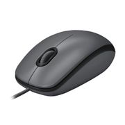 LOGITECH h M100 - Mouse - full size - right and left-handed - optical - 3 buttons - wired - USB - black