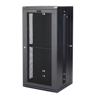 STARTECH StarTech.com 26U 19" Wall Mount Network Cabinet, 16" Deep Hinged Locking IT Network Switch Depth Enclosure,  Assembled Vented Computer Equipment Data Rack with Shelf & Flexible Side Panels - 26U Vented (RK2620WALHM)