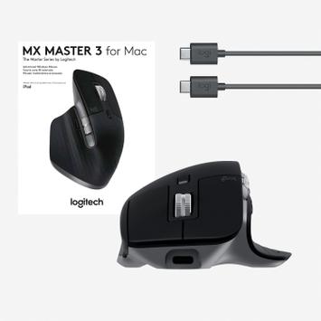 Logitech MX Master 3 for Mac - mus - Bluetooth,  2.4 GHz - romgrå (910-005696)
