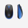 LOGITECH h M190 - Mouse - optical - 3 buttons - wireless - USB wireless receiver - blue (910-005907)