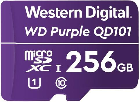 WESTERN DIGITAL WD Purple SC QD101 WDD256G1P0C - Flash memory card - 256 GB - UHS-I U1 / Class10 - microSDXC UHS-I - purple (WDD256G1P0C)