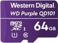 WESTERN DIGITAL WD Purple SC QD101 WDD064G1P0C - Flash memory card - 64 GB - UHS-I U1 / Class10 - microSDXC UHS-I - purple