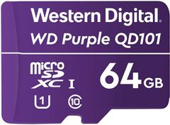 WESTERN DIGITAL WD Purple 64GB Surveillance microSD XC Class - 10 UHS 1 (WDD064G1P0C)