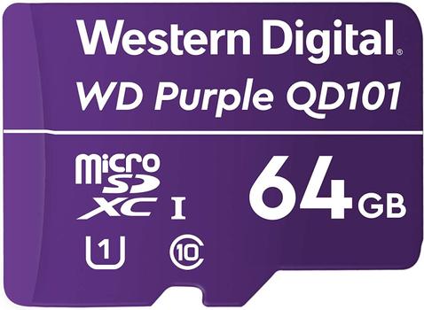 WESTERN DIGITAL PURPLE QD101 MICROSD 64GB 3YEAR WARRANTY EXT (WDD064G1P0C)