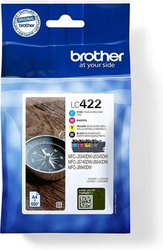 BROTHER LC422 Multipack - 4-pack - black, yellow, cyan, magenta - original - ink cartridge - for Brother MFC-J5345DW (LC422VALDR)