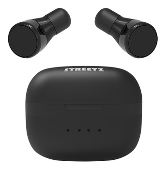 STREETZ True Wireless in-ear, dual earbuds, charge case, black (TWS-1108)