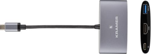 KRAMER KDock-1 USB-C Hub Multiport Adapter - 4K@30 Hz HDMI output, USB 3.0, USB-C charging passthru (91-00016099)