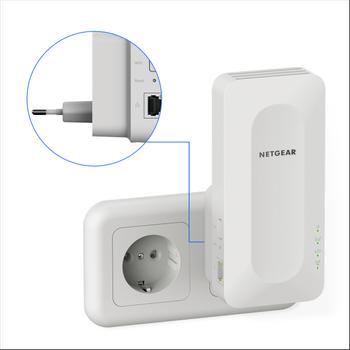 NETGEAR AX1800 WIFI 6 MESH EXTENDER 4-STREAM WALL PLUG               IN WRLS (EAX15-100PES)