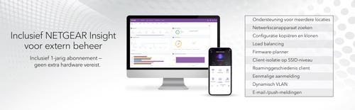 NETGEAR Insight WAX610 - Radio access point - Wi-Fi 6 - 2.4 GHz, 5 GHz - cloud-managed (WAX610-100EUS)