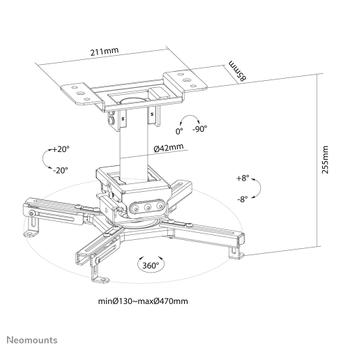 Neomounts by Newstar Projector Ceiling Mount (CL25-530BL1)