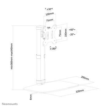 Neomounts by Newstar NEOMOUNTS FPMA-D890WHITE Flatscreen Desk Mount Stand 10 to 30inch Colour White (FPMA-D890WHITE)