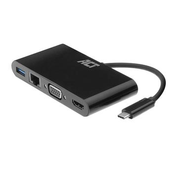 ACT USB-C - HDMI/VGA multiport adapter 4K HDMI VGA USB-A Ethernet (AC7330)