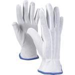 Strikket og vævet handske, OX-ON Comfort, 7, hvid, bomuld/ PVC,  svedabsorberende,  åndbar, med dotter