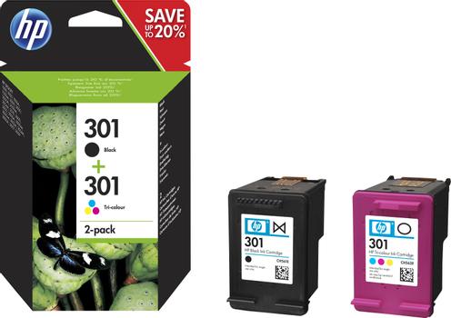 HP No301 black & color ink cartridges (sampack),  blister (N9J72AE#301)