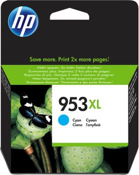 HP 953XL - 18 ml - High Yield - cyan - original - hanging box - ink cartridge - for Officejet Pro 77XX, 82XX, 87XX (F6U16AE#301)