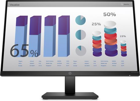 HP P P24q G4 - P-Series - LED monitor - 23.8" - 2560 x 1440 QHD @ 60 Hz - IPS - 250 cd/m² - 1000:1 - 5 ms - HDMI, VGA - black - for HP 250 G9, Elite 800 G9, EliteBook 745 G5, 830 G6, Pro 260 G9, 290 G9,  (8MB10AA)