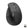 LOGITECH h Lift Vertical Ergonomic Mouse - Vertical mouse - ergonomic - optical - 6 buttons - wireless - Bluetooth, 2.4 GHz - Logitech Logi Bolt USB receiver - graphite