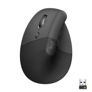 LOGITECH h Lift Vertical Ergonomic Mouse - Vertical mouse - ergonomic - left-handed - optical - 6 buttons - wireless - Bluetooth, 2.4 GHz - Logitech Logi Bolt USB receiver - graphite