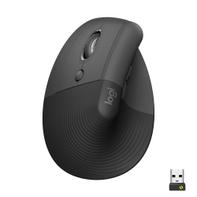 Logitech Lift Vertical Ergonomic Mouse - vertikal mus - Bluetooth, 2.4 GHz - grafitt