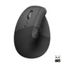 LOGITECH h Lift Vertical Ergonomic Mouse - Vertical mouse - ergonomic - left-handed - optical - 6 buttons - wireless - Bluetooth,  2.4 GHz - Logitech Logi Bolt USB receiver - graphite (910-006474)