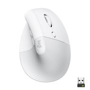 LOGITECH h Lift Vertical Ergonomic Mouse - Vertical mouse - ergonomic - optical - 6 buttons - wireless - Bluetooth, 2.4 GHz - Logitech Logi Bolt USB receiver - off-white