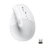 LOGITECH h Lift Vertical Ergonomic Mouse - Vertical mouse - ergonomic - optical - 6 buttons - wireless - Bluetooth, 2.4 GHz - Logitech Logi Bolt USB receiver - off-white
