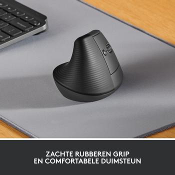 LOGITECH h Lift Vertical Ergonomic Mouse - Vertical mouse - ergonomic - optical - 6 buttons - wireless - Bluetooth,  2.4 GHz - Logitech Logi Bolt USB receiver - graphite (910-006473)