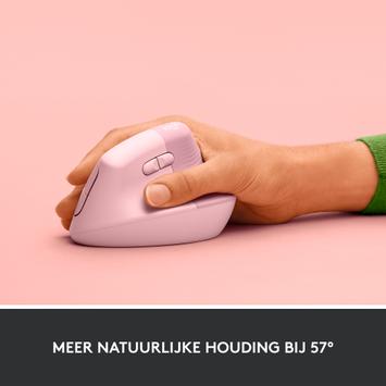 Logitech Lift Vertical Ergonomic Mouse - vertikal mus - Bluetooth,  2.4 GHz - rosa (910-006478)