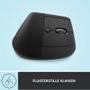 LOGITECH h Lift Vertical Ergonomic Mouse - Vertical mouse - ergonomic - optical - 6 buttons - wireless - Bluetooth,  2.4 GHz - Logitech Logi Bolt USB receiver - graphite (910-006473)