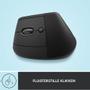 LOGITECH h Lift Vertical Ergonomic Mouse - Vertical mouse - ergonomic - left-handed - optical - 6 buttons - wireless - Bluetooth,  2.4 GHz - Logitech Logi Bolt USB receiver - graphite (910-006474)