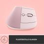 LOGITECH h Lift Vertical Ergonomic Mouse - Vertical mouse - ergonomic - optical - 6 buttons - wireless - Bluetooth,  2.4 GHz - Logitech Logi Bolt USB receiver - rose (910-006478)