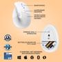 LOGITECH h Lift Vertical Ergonomic Mouse - Vertical mouse - ergonomic - optical - 6 buttons - wireless - Bluetooth,  2.4 GHz - Logitech Logi Bolt USB receiver - off-white (910-006475)