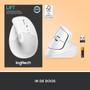 LOGITECH h Lift Vertical Ergonomic Mouse - Vertical mouse - ergonomic - optical - 6 buttons - wireless - Bluetooth,  2.4 GHz - Logitech Logi Bolt USB receiver - off-white (910-006475)
