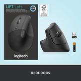 Logitech Lift Vertical Ergonomic Mouse - vertikal mus - Bluetooth,  2.4 GHz - grafitt (910-006474)