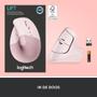 LOGITECH h Lift Vertical Ergonomic Mouse - Vertical mouse - ergonomic - optical - 6 buttons - wireless - Bluetooth,  2.4 GHz - Logitech Logi Bolt USB receiver - rose (910-006478)