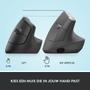 LOGITECH h Lift Vertical Ergonomic Mouse - Vertical mouse - ergonomic - optical - 6 buttons - wireless - Bluetooth,  2.4 GHz - Logitech Logi Bolt USB receiver - graphite (910-006473)